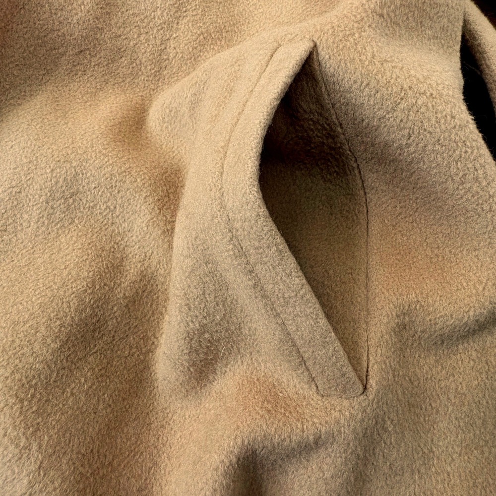 Vintage 70s Regency Cashmere Long Trench Coat 8 Camel Tan Tie Waist Old Money - Picture 4 of 12